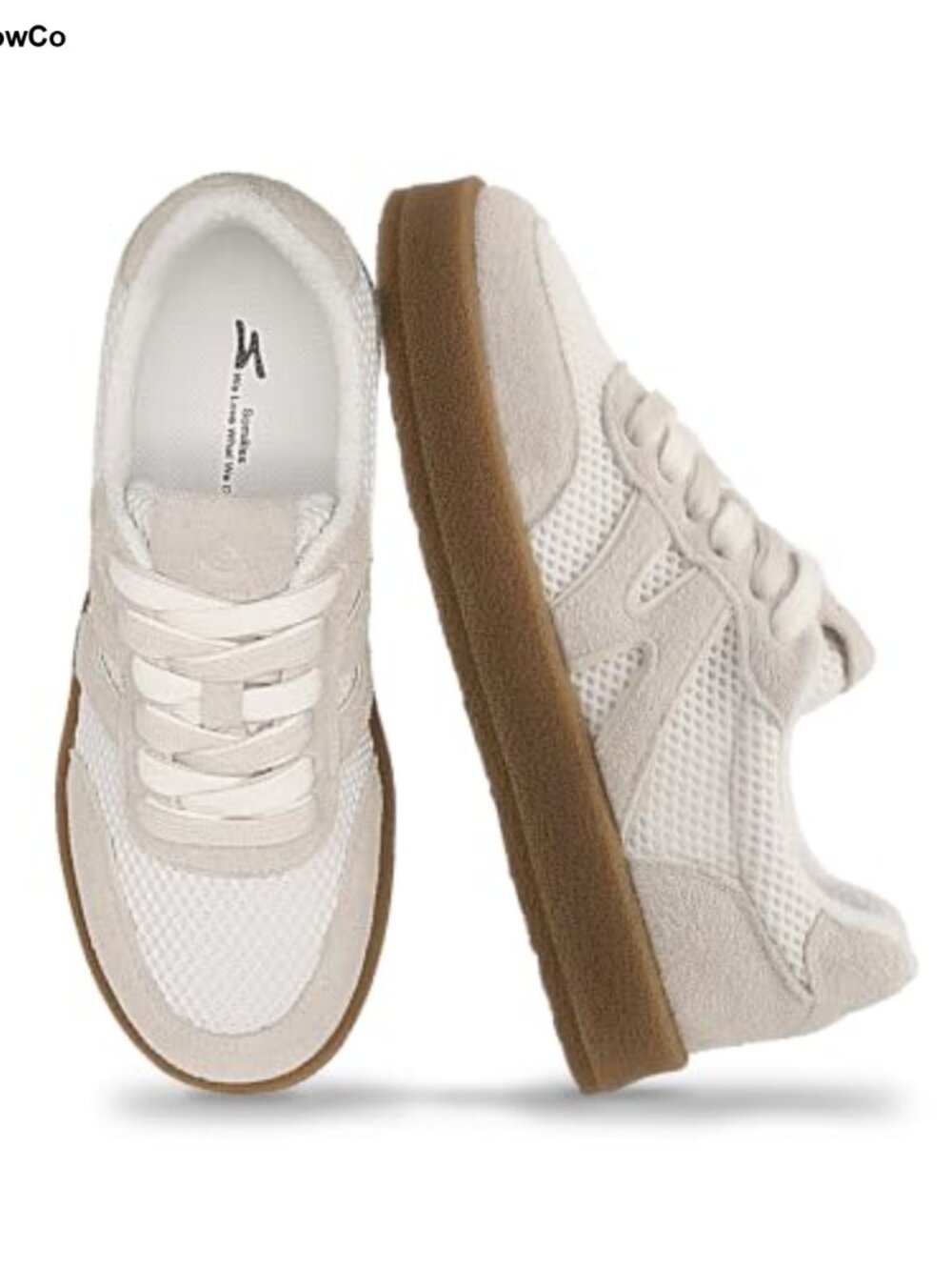 Women's Platform Walking Sneakers with Memory Foam Insole 1.3in Heel Mesh &